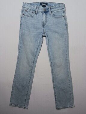 Aeropostale Mens Straight Leg Stretch Jeans 28X30 Light Wash Blue Denim
